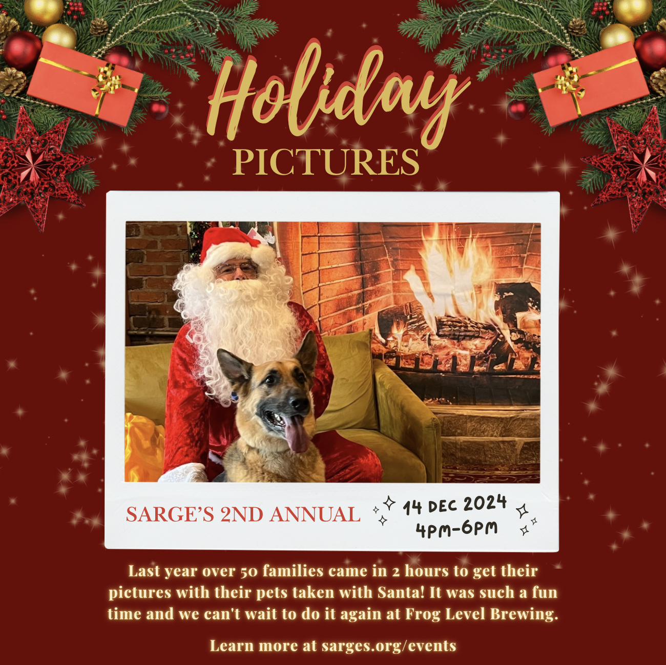 Sarge's 2nd Annual Christmas Pictures With Santa Fundraiser